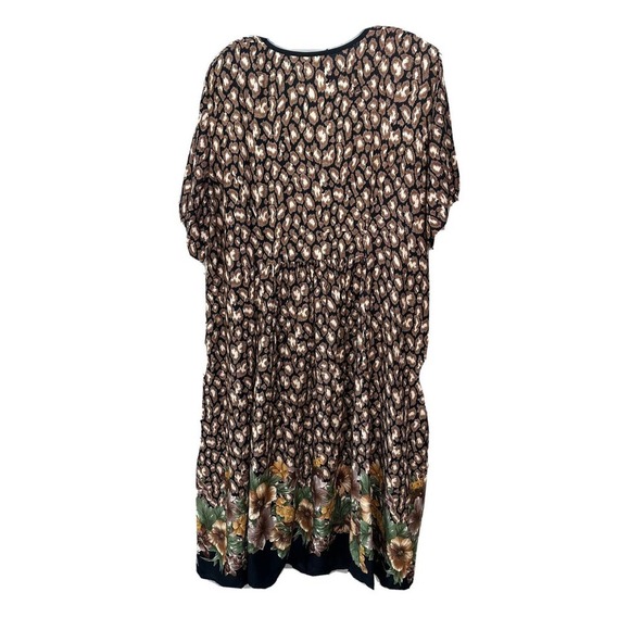 NWT Vtg More Jazz abstract print Midi baby doll Dress bead & shoulder pads sz 22 - Picture 5 of 12